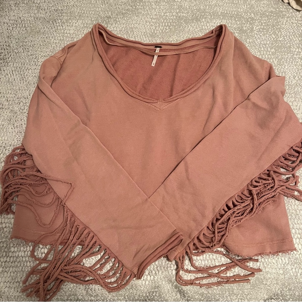 Free People oversized sweatshirt with sleeve details